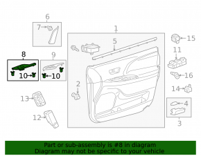 Front right window lift control trim Toyota Sienna 11-20 graphite