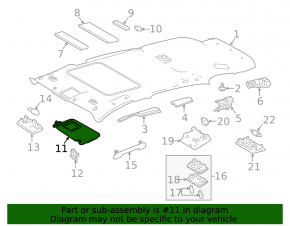 Left visor for Toyota Rav4 16-18, gray, without hook, dry-cleanable