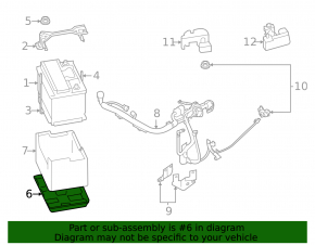 Battery tray Subaru Outback 20-23