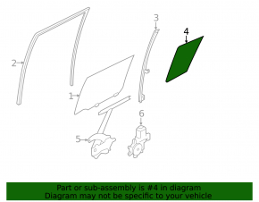 Door glass triangle rear right Nissan Leaf 18-