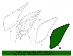 Door seal rear left Hyundai Elantra AD 17-20
