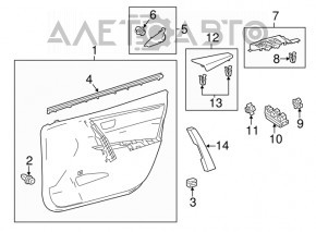 Front left window lift control Toyota Rav4 13-18
