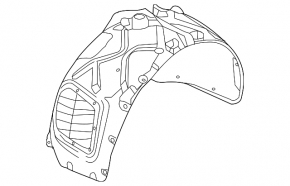 Front left fender liner Porsche Cayenne 958 11-18