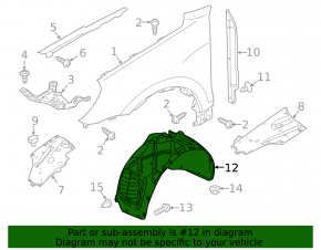 Front left fender liner Porsche Cayenne 958 11-18