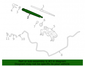 Rear wiper arm Hyundai Santa FE Sport 13-18