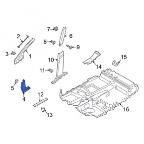 Front pillar trim left lower Ford Transit Connect MK2 13 - beige, for cleaning, scratches