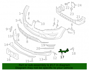 Front Bumper Insert Right Lincoln MKC 15-