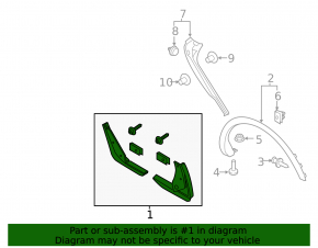 Mudguard rear left Lincoln Nautilus 19-23
