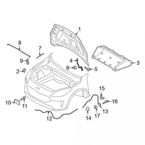 Hood hinge left Ford Escape MK4 20-