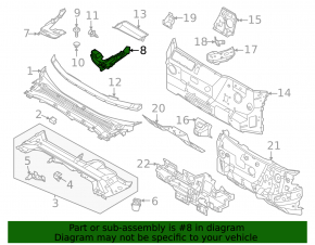 Windscreen wiper seal left Ford Mustang Mach-E 21-23
