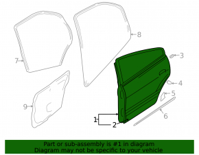 Mitsubishi Galant 04-06 pre-rest silver rear door with bumpers