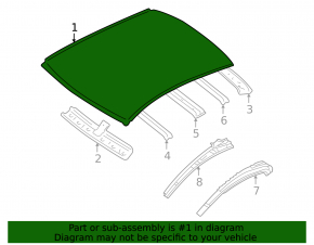 Metal roof for Mitsubishi Galant 2004-2012