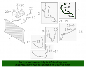A thick air conditioning hose from a Porsche Cayenne 19-23 2.9T, 3.0T, 4.0T heater, R1234YF