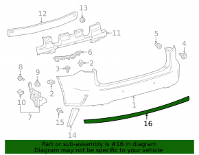 Lexus RX350 RX450h rear bumper trim, 16-22 mm, scratches
