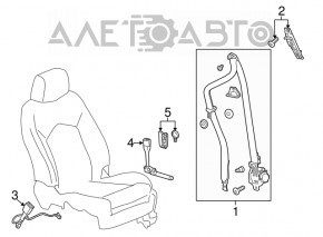 Seat belt rear right Buick Encore 13-18 black