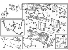 Console center armrest and cup holders Chevrolet Equinox 10-17