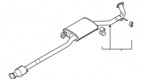 Exhaust line middle part cut out catalytic converter Hyundai Santa FE 19-20 2.4 AWD, dented