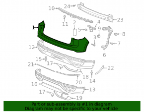 The rear bumper, bare upper part, Volkswagen Atlas Cross Sport 20-26