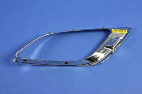 Large chrome molding for the left fog light frame of a 1920 Dodge Durango, gloss black
