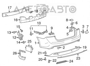 Rear bumper plug right Toyota Avalon 13-18