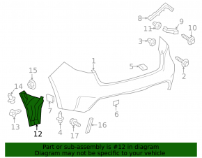 Lower right rear bumper mount for Toyota Corolla 20-23 4D