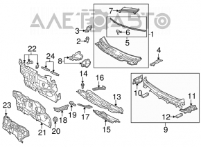 Windscreen wiper seal right Toyota Prius 30 10-15