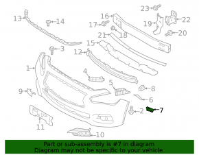 Front bumper mount right wing Infiniti Q50 14-24