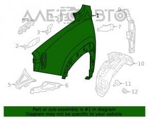 Front right wing Jeep Renegade 15- blue 888, bumpers