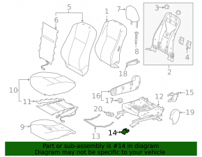 Front left passenger seat runner trim for Toyota Highlander 14-19 black