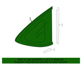 Rear right fixed glass window for Honda CRV 12-16 chrome