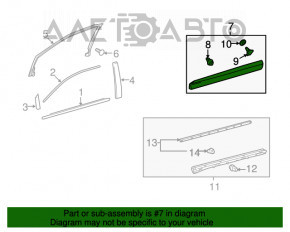 Door trim lower outer front right Lexus RX350 RX450h 10-15 without chrome
