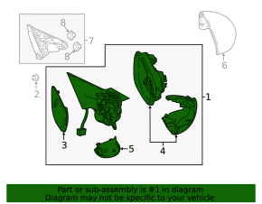 Left side mirror assembly, heated, for Honda Accord 21-22
