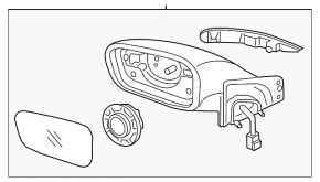 Side mirror right Hyundai Sonata 15-17 8 pins, BSM, turn signal VIEW MAX