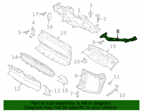 Left intercooler mounting bracket for Porsche Macan 19-26 rest.