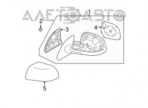 Left mirror element for Nissan Leaf 11-12
