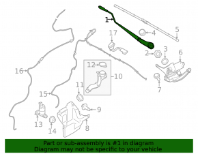Left windshield wiper arm for Ford Transit Connect MK2 13-23