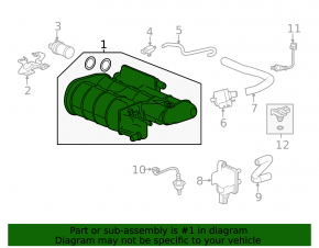 Honda Accord 13-17 carbon canister absorber assembly