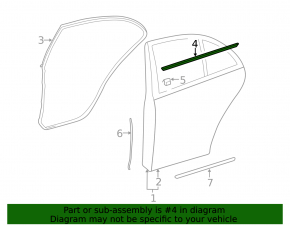 Door-glass molding, central rear left, Mercedes W211