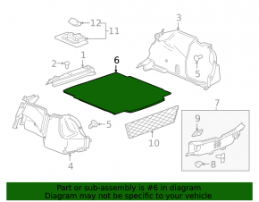 Trunk floor Chevrolet Malibu 16 - black