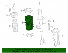 Front left spring BMW 5 G30 17-23 2.0T, 3.0T RWD