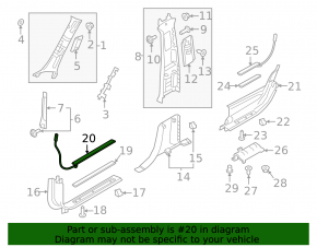 Door sill insert front left Volvo V90 17-22 usa with backlight