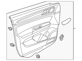Door trim card front left VW Atlas 20-21 black fabric