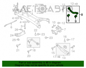 Upper control arm, rear right, Suzuki Kizashi 10-15