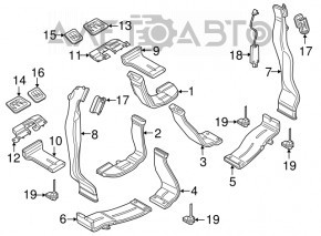 Air duct deflector central pillar left Audi Q7 16- black, broken fastener