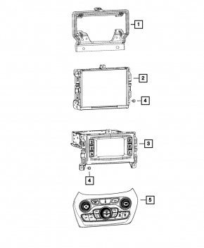 Jeep Cherokee KL 14-14 radio tape recorder with small display