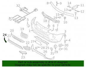 Left front bumper molding for BMW X3 F25 15-17 xline