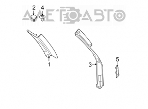 BMW X5 E70 07-13 right rear pillar trim, gray