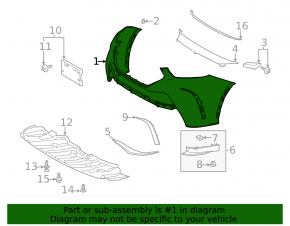 Front bumper bare Toyota Highlander 21-25 XSE