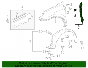 Left door-wing seal for Toyota Rav4 13-18