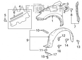 Left door-wing seal for Toyota Rav4 13-18